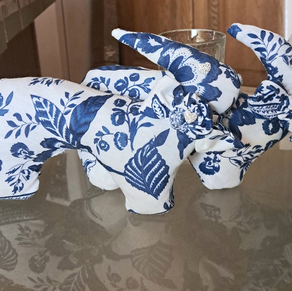 Two Pretty Spring/Easter Rabbits 12" Long 7" Tall (Handmade) - Picture 3 of 5